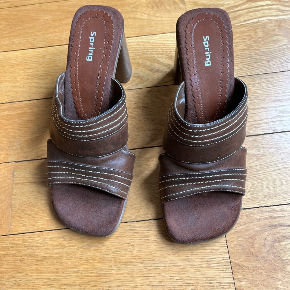 2/$20 - Call It Spring Brown Mules Comfortable Casual Footwear